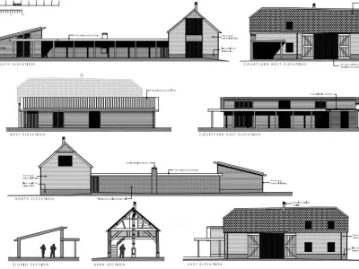 Image Captioned: Barn conversion with extensive new build elements
