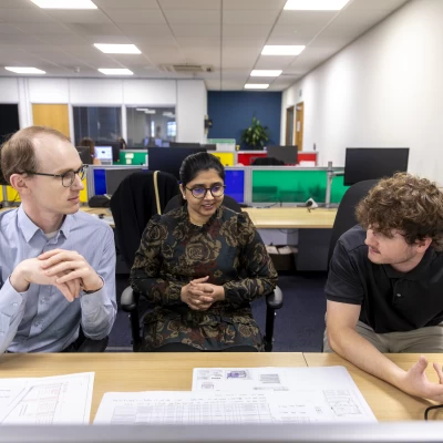 ODA Electrical Design Engineers at work discussing a project