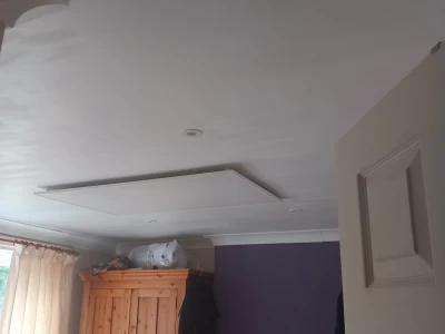 Image Captioned: Bedroom infrared heating from Carbon Reduction Solutions.