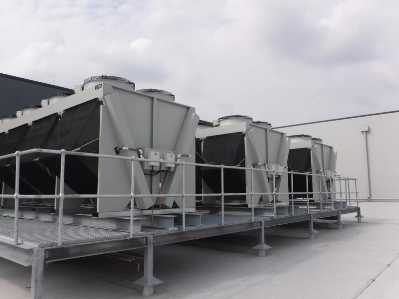 three large gas coolers at distribution centre