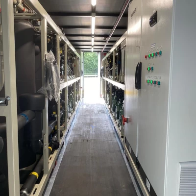 Photo of the plant interior walkway.