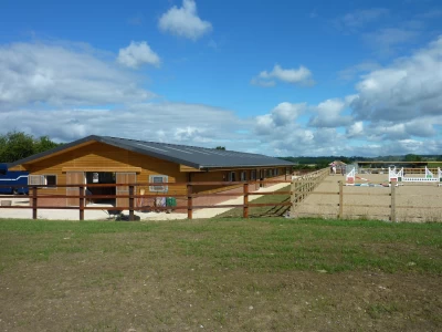 Image Captioned: Competition livery yard
