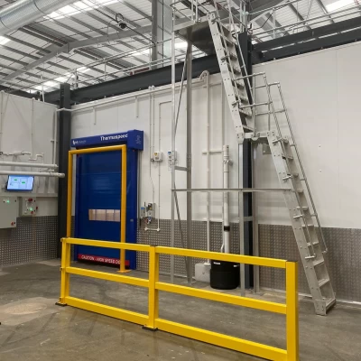 Photo of rapid action doors & roof access in a coldstore.