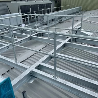 Rooftop view of gantry access on top of food manufacturing facility