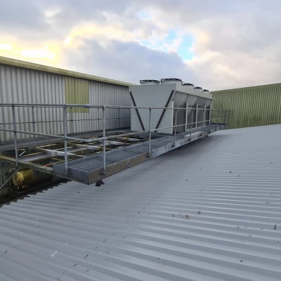 Rooftop view of food manufacturing facility before work began