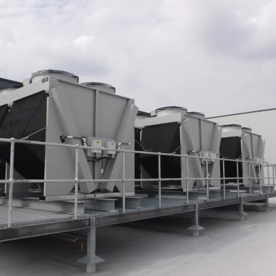 three large gas coolers at distribution centre