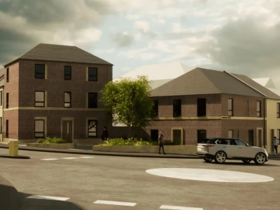 Image Captioned: Brownfield residential development in town centre